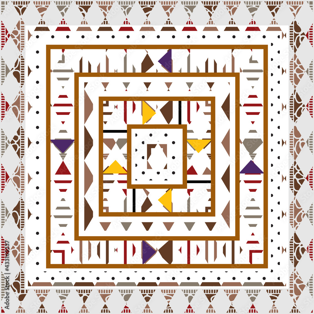 Poster pattern of hijab motif design with abstract foliage design. silk scarf pattern vector design inspira