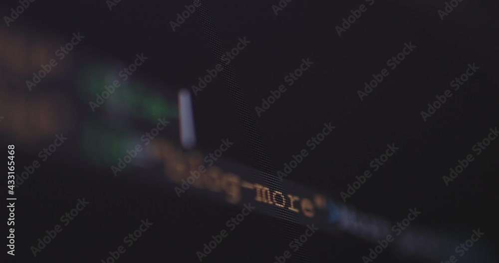 Aufkleber 4K Close up shot HTML tag coding on PC Monitor. Background concept for programming and coding web development.