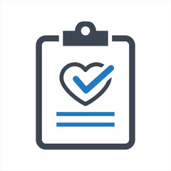 Heart test report icon, vector and glyph