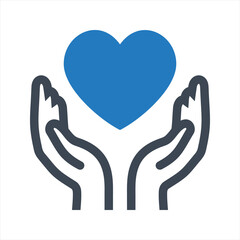 Heart care icon, vector and glyph