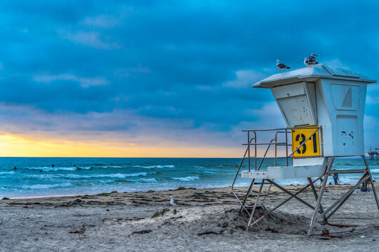 Lifeguard Station Surfers La Jolla Shores Beach San Diego California