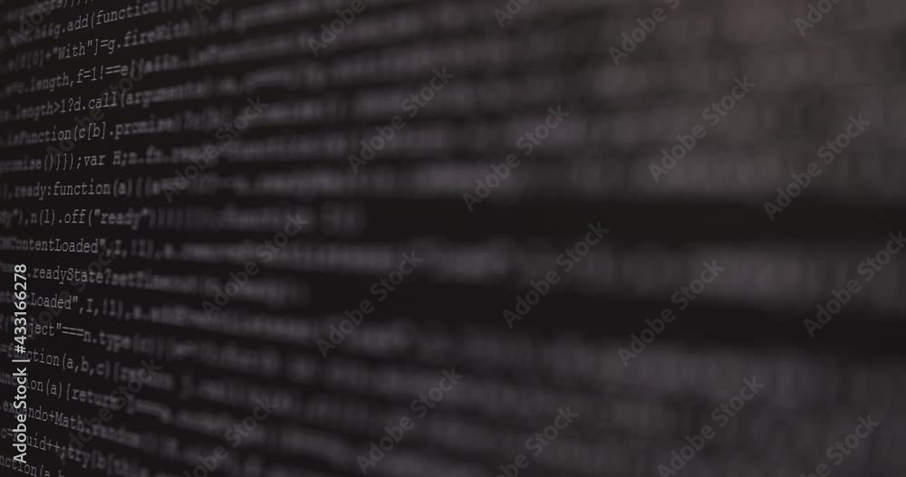 Aufkleber 4K Close up shift focus shot programming tag coding on PC Monitor. Background concept for programming and coding web development.
