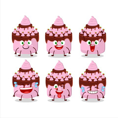 Cartoon character of sweety cake strawberry with smile expression