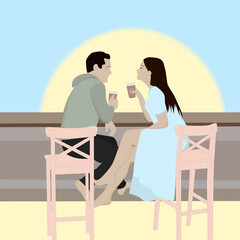 Couple drinking coffee