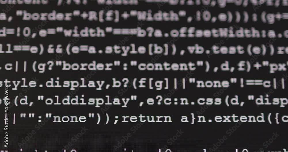 Aufkleber 4K Close up zoom out shot programming tag coding on PC Monitor. Background concept for programming and coding web development.