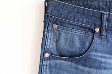 blue jeans front pocket in store and  supermarket.