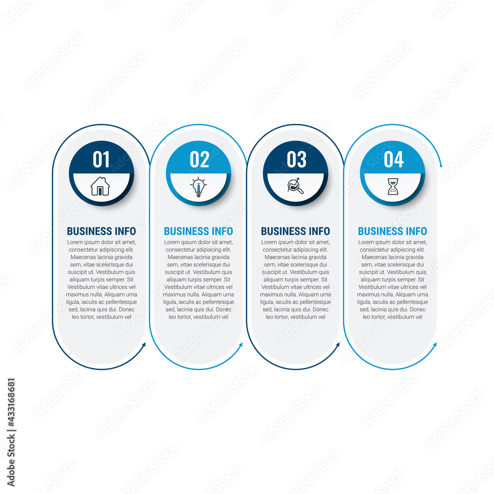 Poster business data visualization. timeline infographic icons designed for abstract background template. v