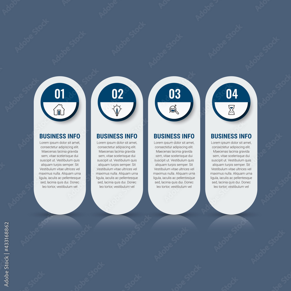Poster business data visualization. timeline infographic icons designed for abstract background template. v