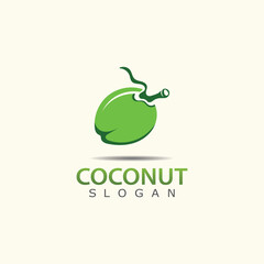 Green Coconut Logo Illustration design, nature template