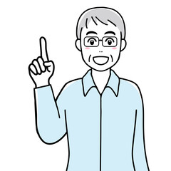 A senior man explaining something in smile