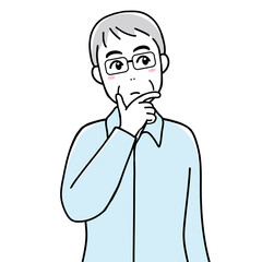 A senior man in consideration