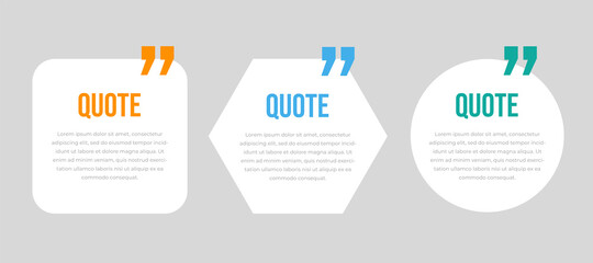 Collection of simple text templates for quotes. Vector Illustration