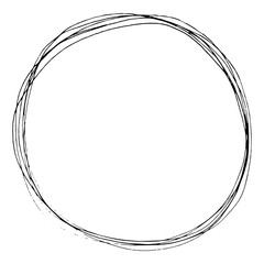 Doodle frame, wreath, border. Black and white illustration isolated.