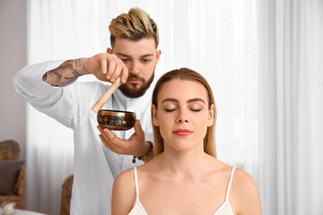 Reiki master working with patient