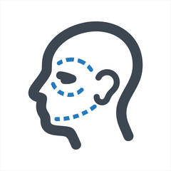 Face plastic surgery icon, vector and glyph