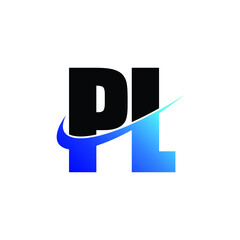 Letter PL simple logo design vector