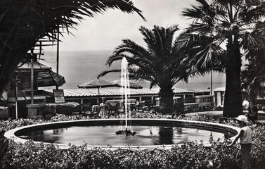 Riviera delle Palme Pietra Ligure, basin of public gardens in the 1960s