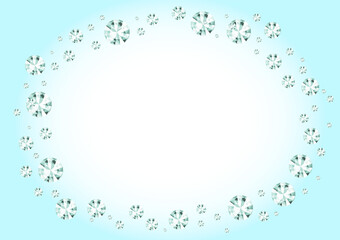 きらめくダイヤモンドの円形フレーム　背景素材