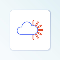 Line Cloudy icon isolated on white background. Colorful outline concept. Vector