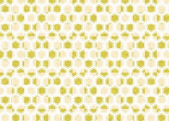 薄金色の亀甲模様と市松模様の和紙