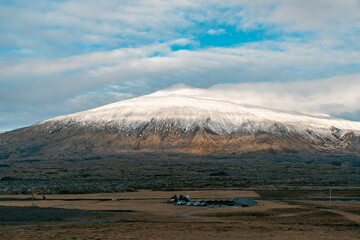 Iceland snow mountain
