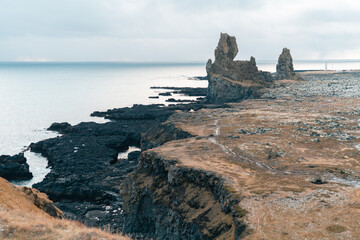 Iceland sea cliff