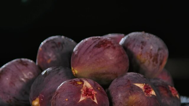 Figs rotating close up. Eco food