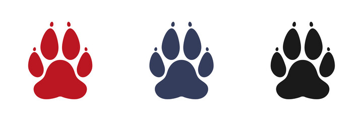 Animal paw icons set. Flat design. Vector illustration. © Andrii