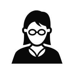 Female teacher icon vector graphic illustration