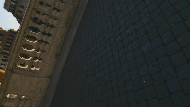 360 degree roll footage over the Fountain of Barcaccia