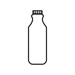 Icon vector illustration of kefir, yogurt or milk in plastic bottle. Isolated on white background.