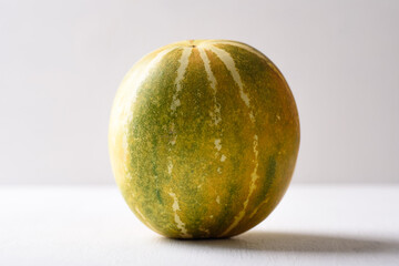 Thai melon fruit on white background, Still life, Tropical fruit in summer season