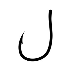 Fish hook icon, vector illustration 