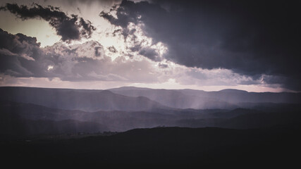Sunset across the Blue Mountains - Australia