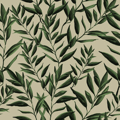 seamless pattern of branches on background