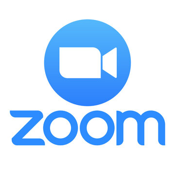 Vinnytsia, Ukraine - May 10, 2021: Zoom Logo. Blue Camera Icon. Video Icon for Graphic Design Projects