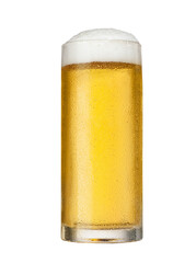 Glass of beer isolated on white background