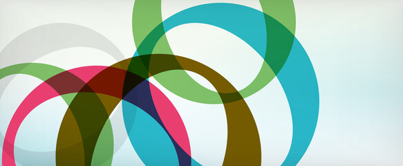 Obraz premium Ring geometric shapes, o letter repetition wallpaper. Abstract background for business or technology presentations, internet posters or web brochure covers