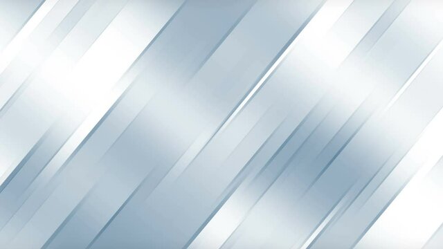 Blue glossy and grey silver metallic stripes. Geometric tech abstract motion background. Seamless looping. Video animation Ultra HD 4K 3840x2160