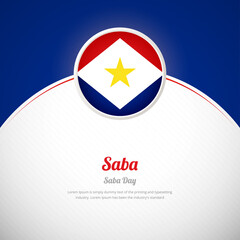 Happy saba day with modern colorful country flag background