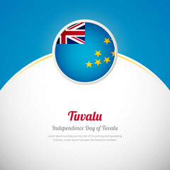 Tuvalu happy independence day with modern colorful country flag background