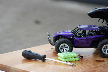 Off road rc car with remote control and battery ready to race in competition and tournaments in...