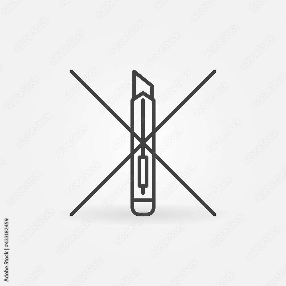 Poster do not open with a stationery knife outline vector icon