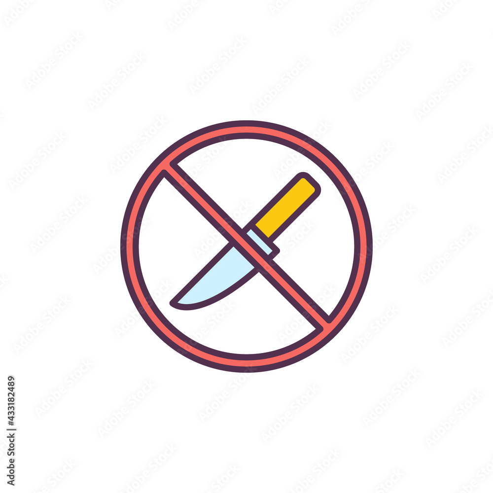 Aufkleber do not open with knife vector concept colored icon