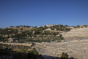 Fototapeta premium landscape photo for Mount of Olives in Jerusalem.