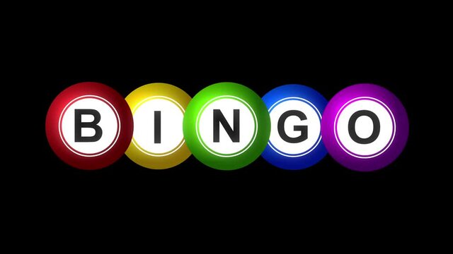 Bingo Balls Rollin Illustration Animation on White Background and Green Screen