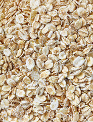 Close up picture of organic barley flakes.