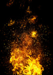Fototapeta na wymiar Abstract background with swirling flames