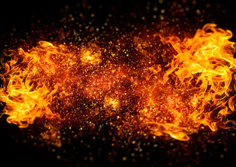 Abstract background with swirling flames