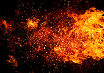 Fototapeta na wymiar Abstract background with swirling flames